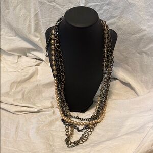 Premier Designs Gold and Silver Layered Necklace